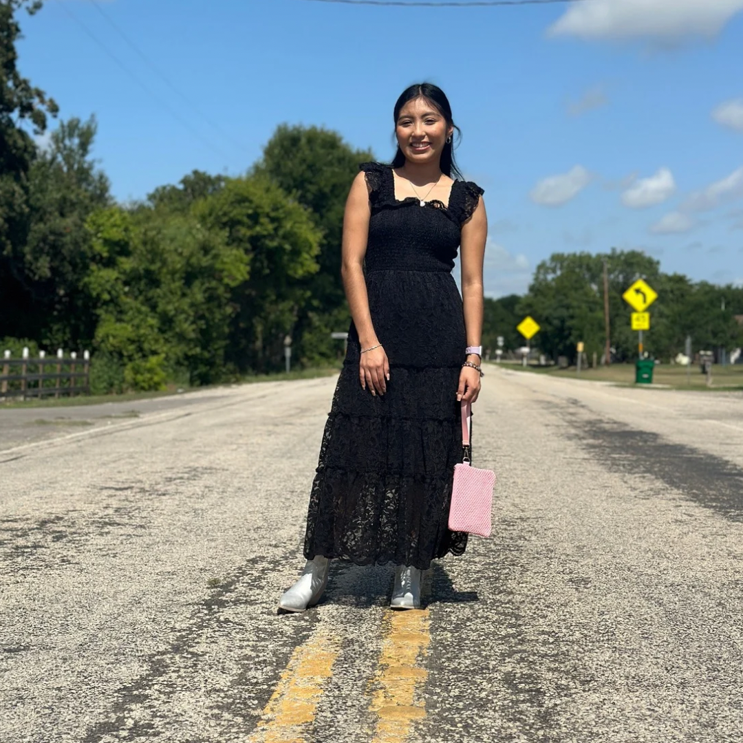 Black lace midi dress