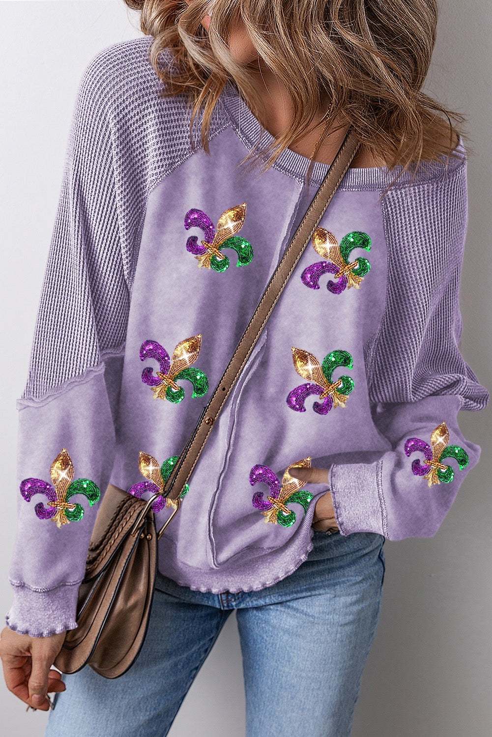 Light purple Mardi Gras top