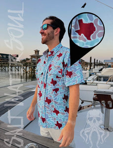 Texas Maroon Camo Fishing Shirt