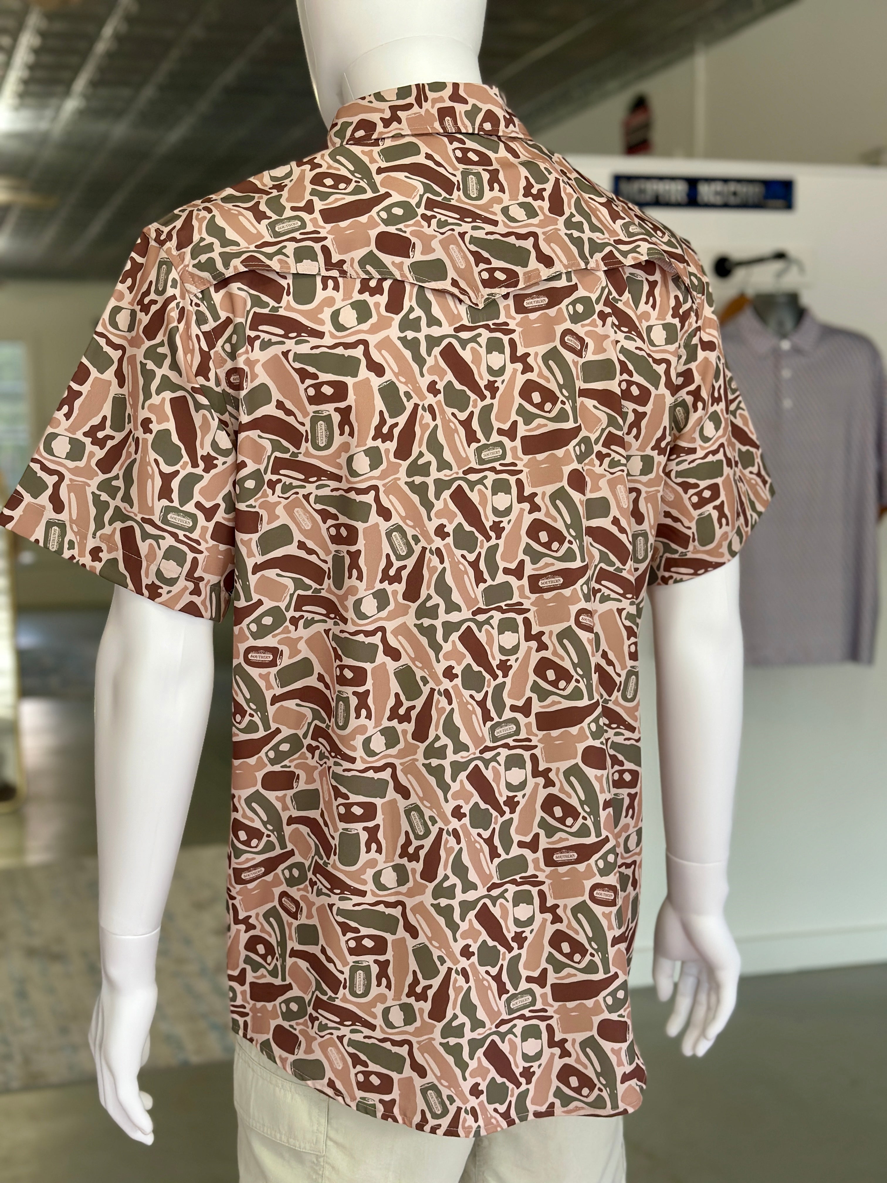 Beer Camo Performance Pearl Snap Shirt