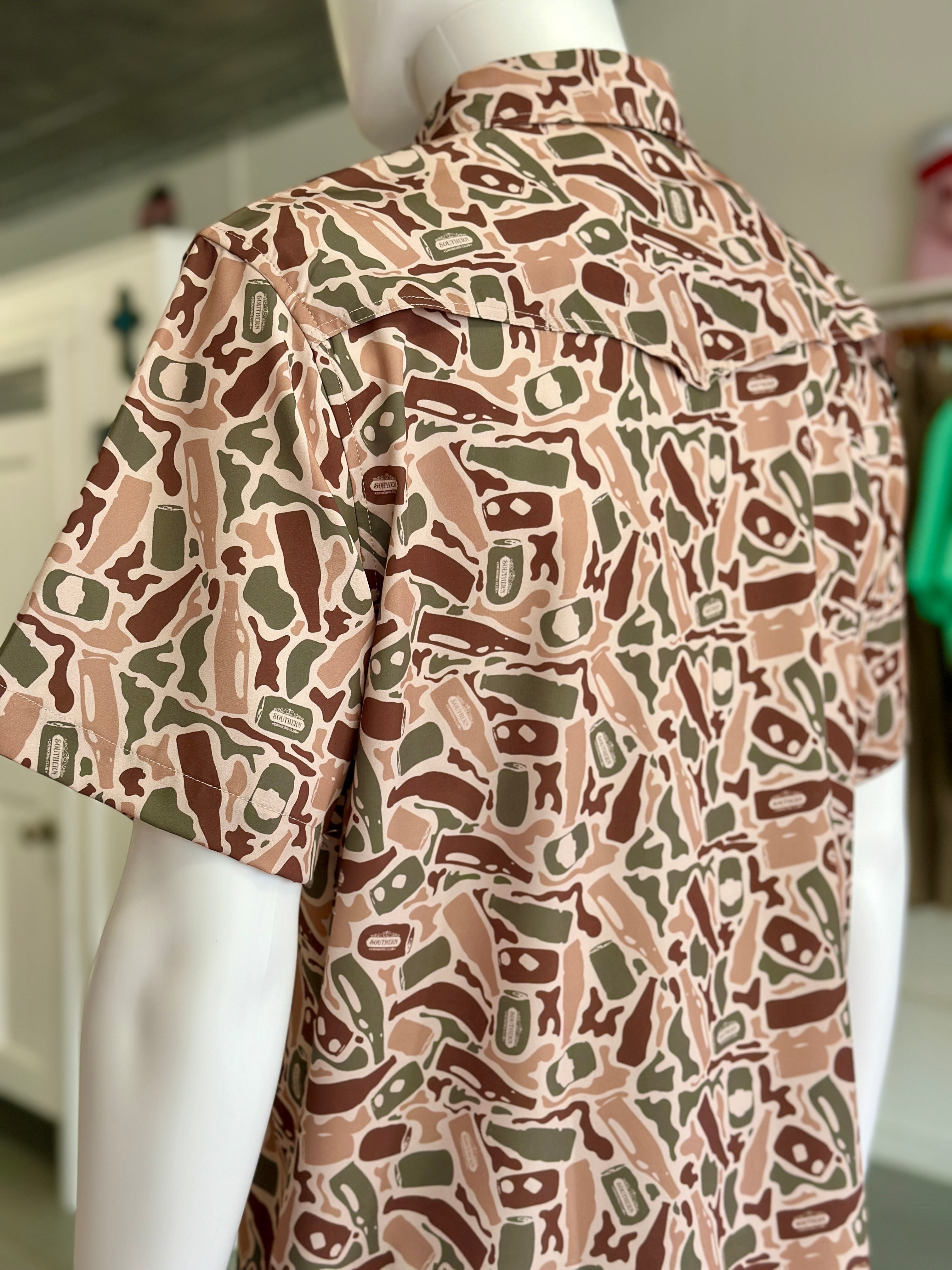 Beer Camo Performance Pearl Snap Shirt