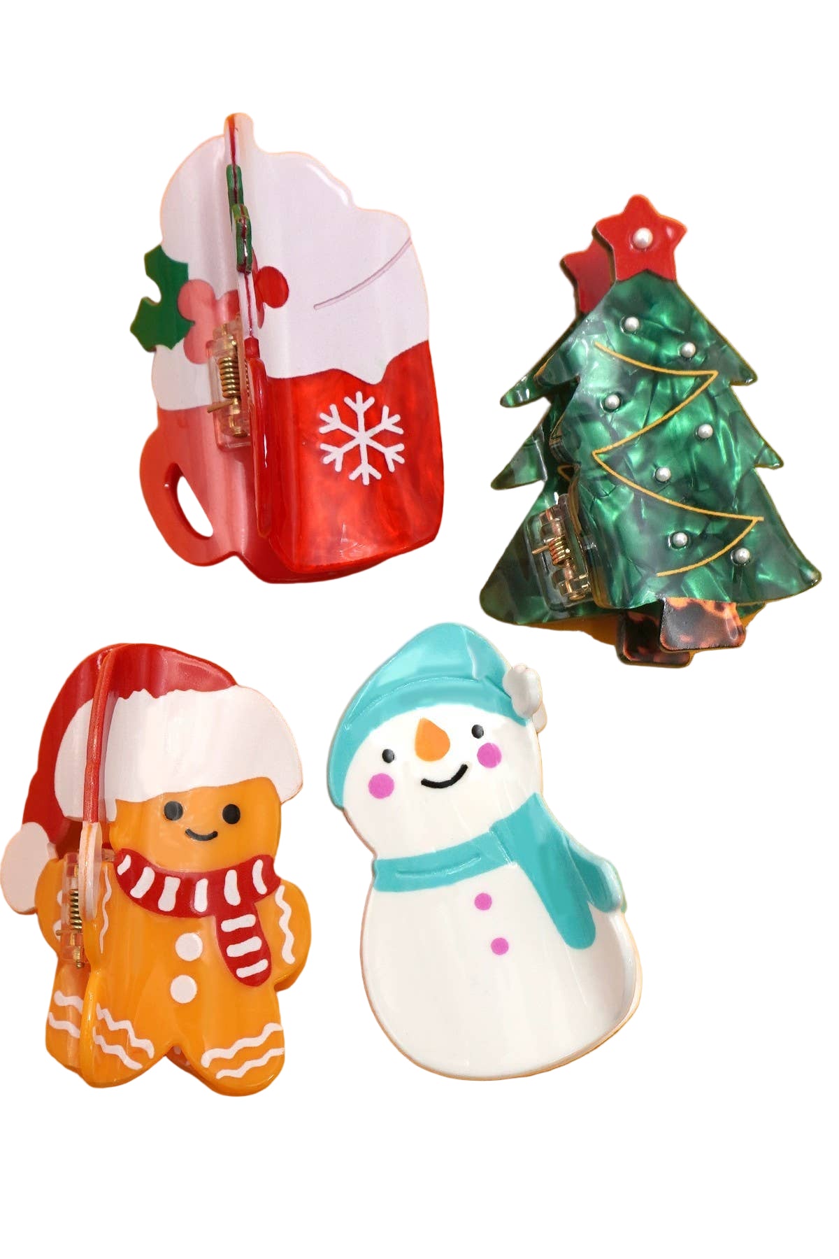 Christmas hair claw clips