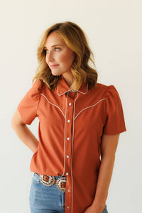 Pearl snap button down shirt