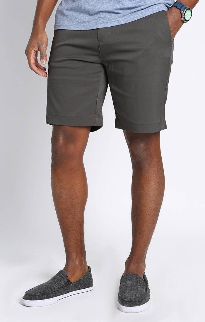 Dark Grey Poly Spandex Performance Tech Short