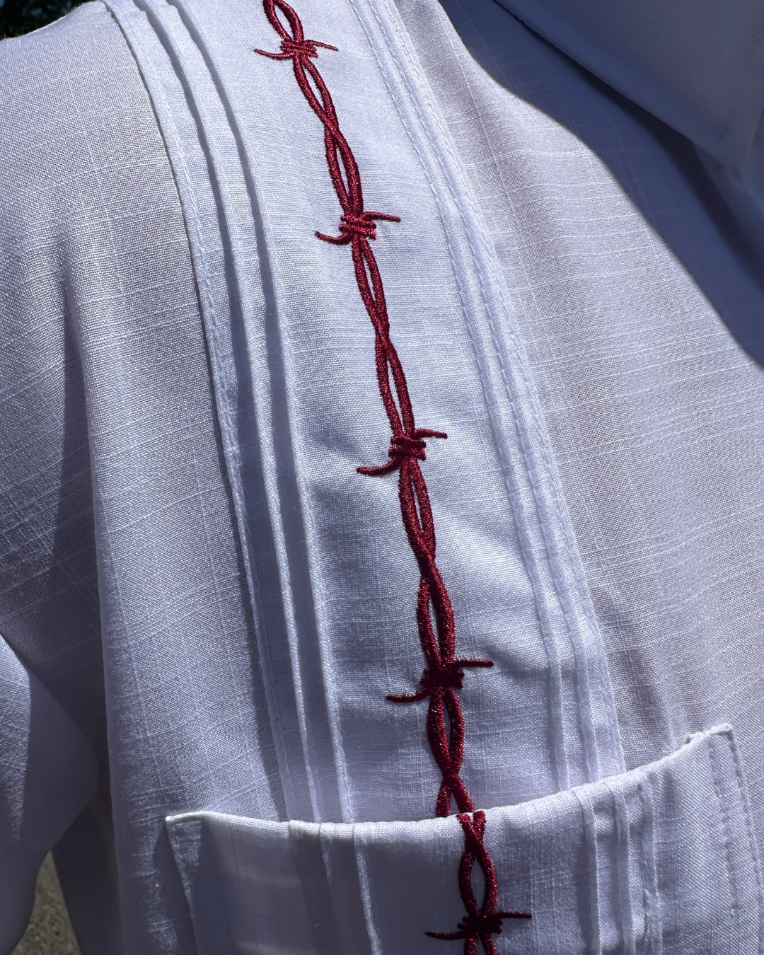 Guayabera - Maroon Barbed Wire Shirt