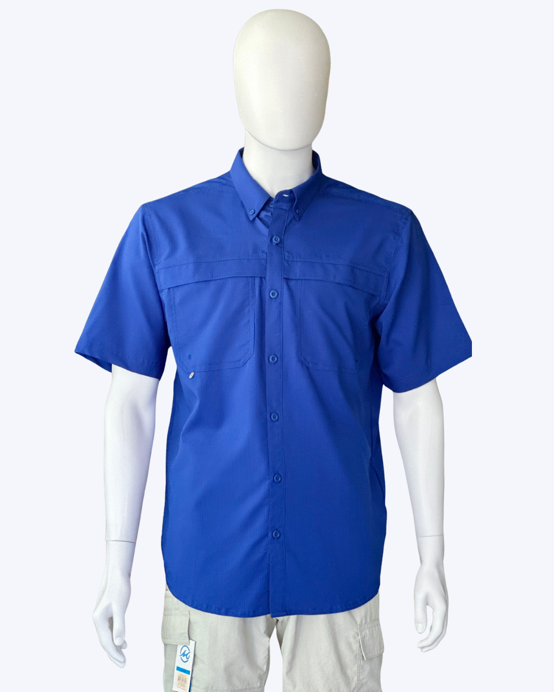 Mojo blue short sleeve fishing shirt