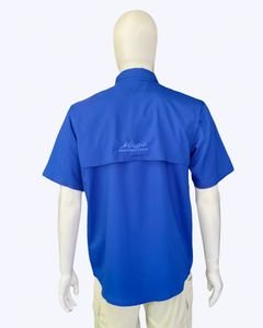 Mojo blue short sleeve fishing shirt