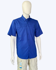 Mojo blue short sleeve fishing shirt