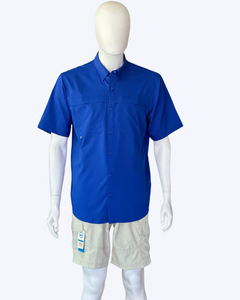 Mojo blue short sleeve fishing shirt