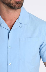 Light Blue Short Sleeve Camp Shirt