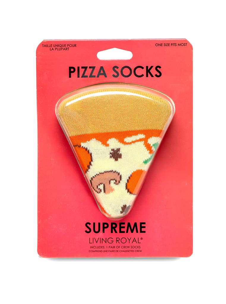 Orange pizza slice 3D packaged crew socks