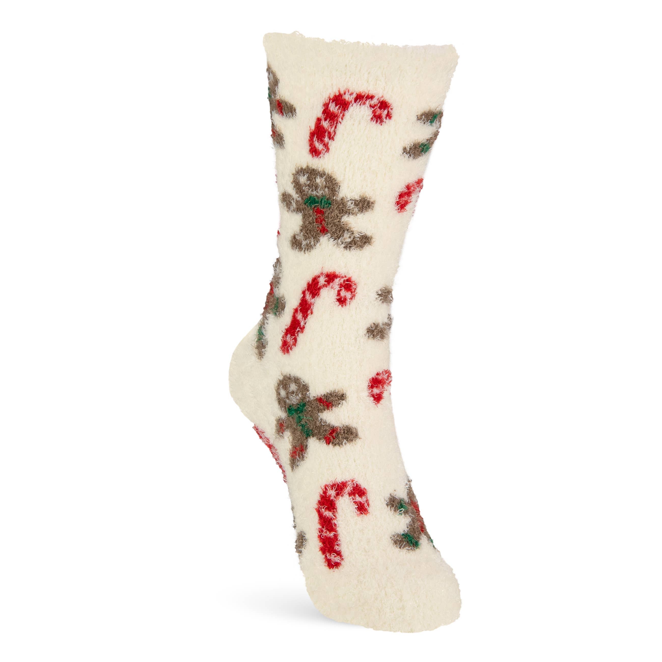 Christmas Winter Fuzzy Socks | Holiday Soft & Cozy Socks: Gingerbread Man