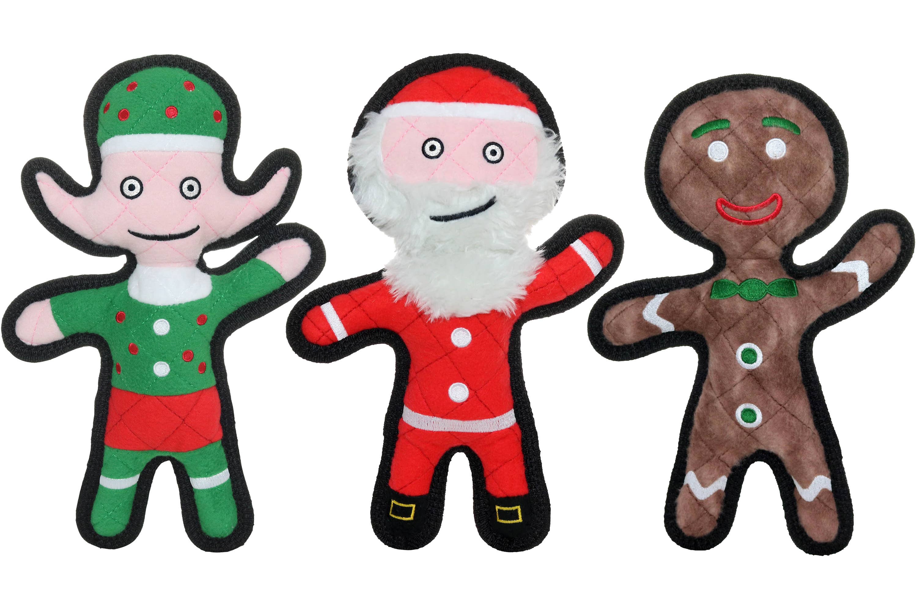 Tuffy Gingerbread Man  Christmas Squeaky Dog Toy