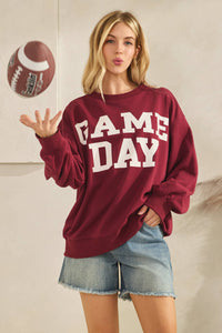 Maroon varsity game day sweatshirt