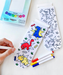 Dinosaur  DIY coloring kit ankle socks