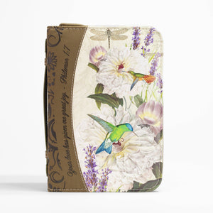 Bible Cover - Green Hummingbird, Philemon 1:7: Large