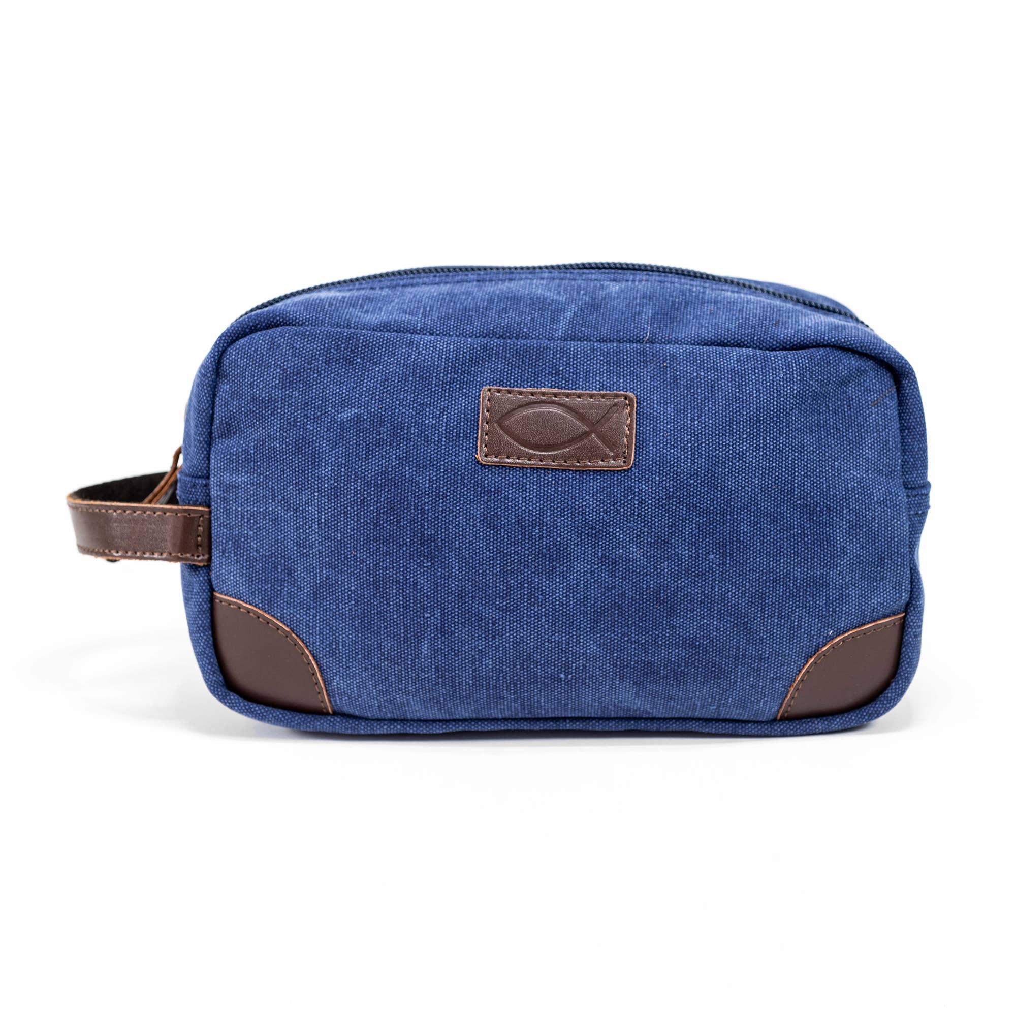 Navy Man of God Canvas and Leather Dopp