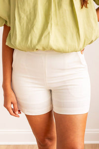 White Linen Shorts