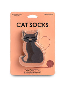 Peach cat w/yarn ball 3D packaged crew socks