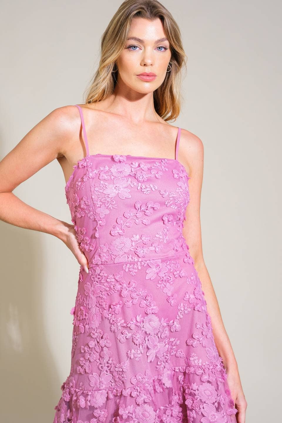 Mauve Lace Midi Dress Large Mauve Lace Midi Dress Large