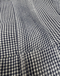 Navy Gingham Guayabera Shirt