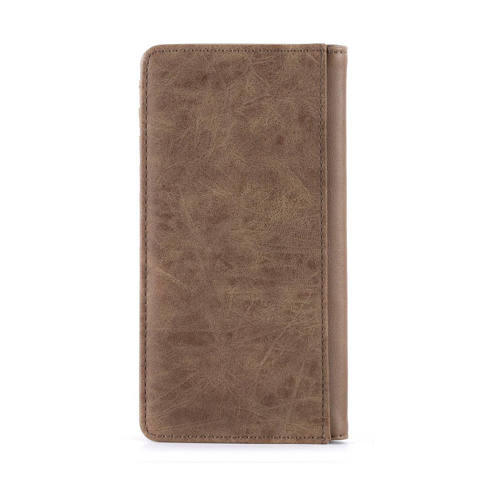 Montana West Patriotic Men's Bifold Long PU Leather Wallet: Brown