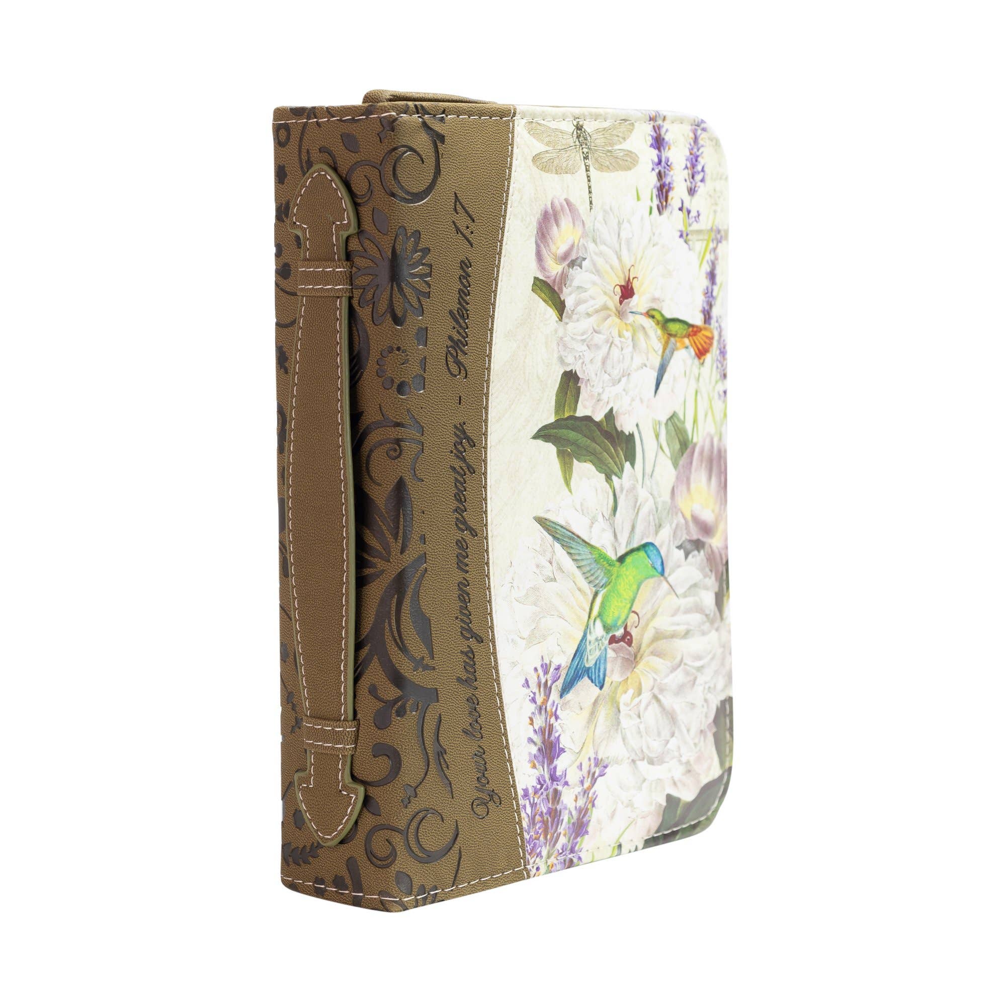 Bible Cover - Green Hummingbird, Philemon 1:7: Large