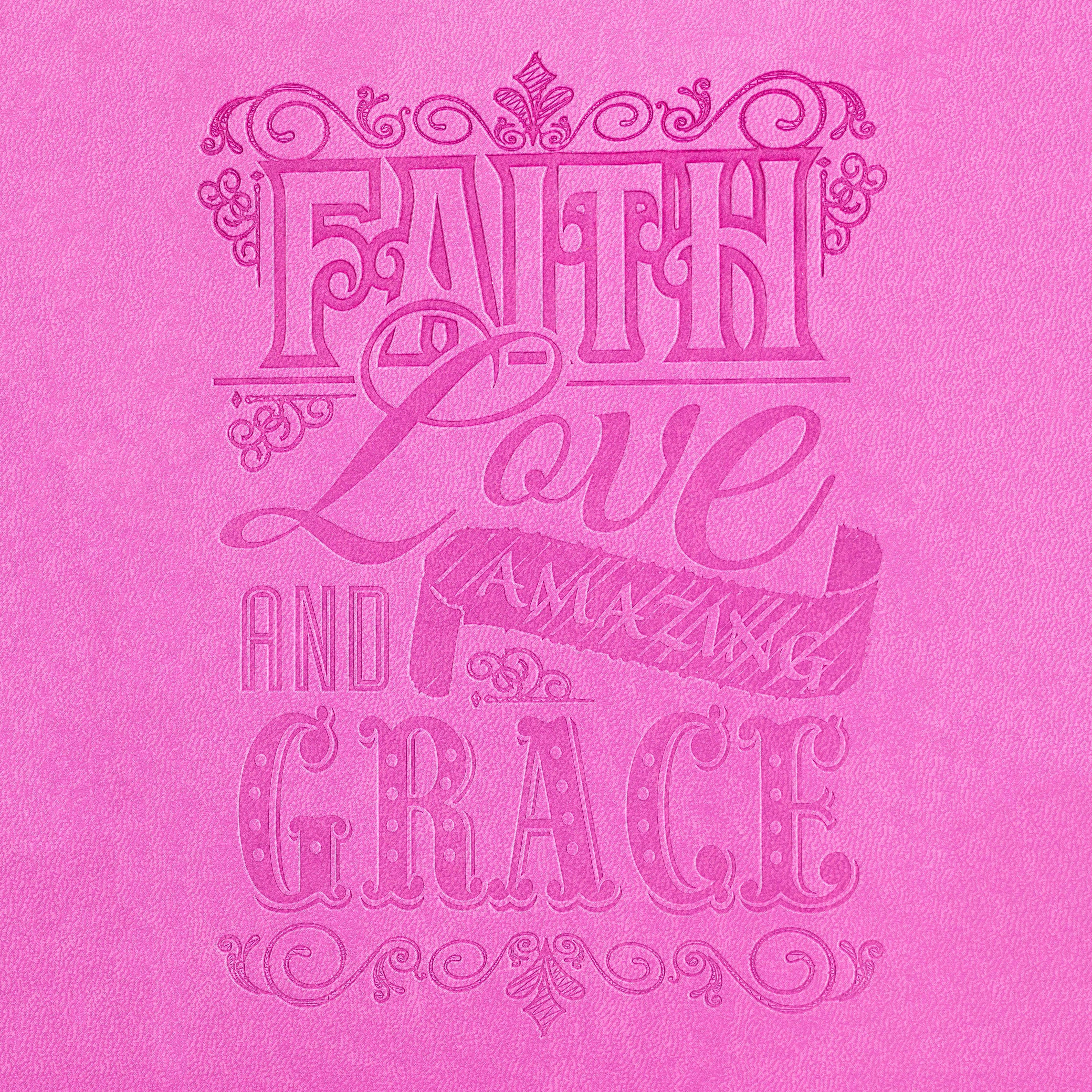 Dangle Journal : faux leather wrapped pink Amazing Grace