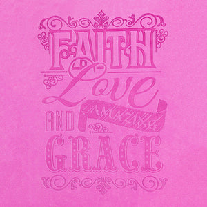Dangle Journal : faux leather wrapped pink Amazing Grace