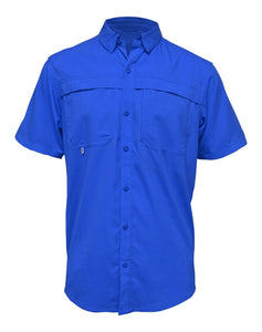 Mojo blue short sleeve fishing shirt