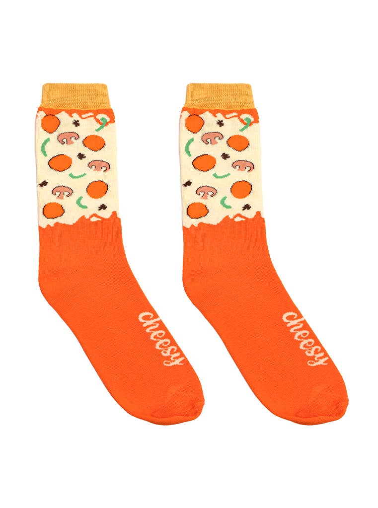 Orange pizza slice 3D packaged crew socks