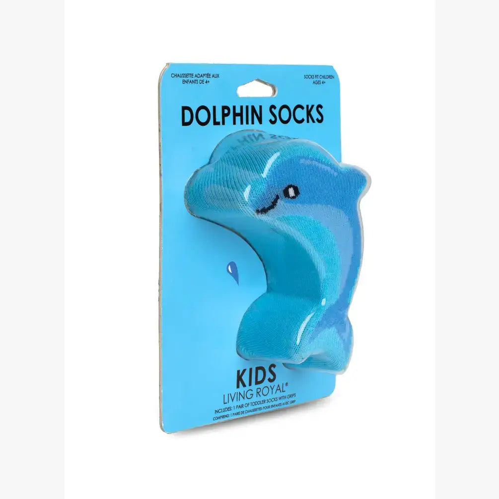 Kids dolphin 3D packaged crew socks