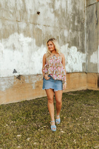 Western print tank top