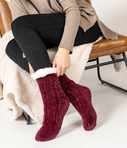 Wine Soft Slipper Socks