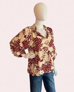 Garnet cherry blossom print blouse