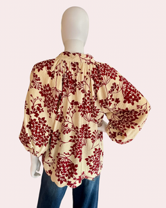 Garnet cherry blossom print blouse