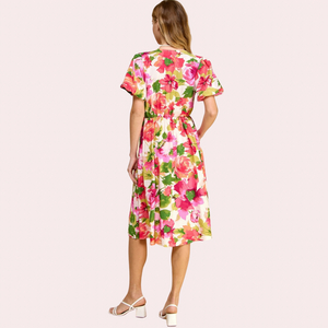 Blush floral dress with pockets