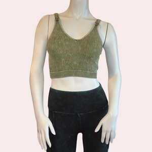 Cropped tank with padded bra