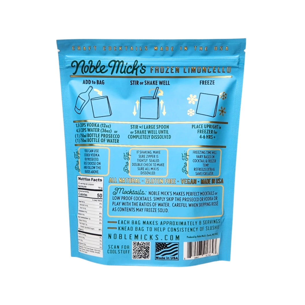 Frozen cocktail mix package