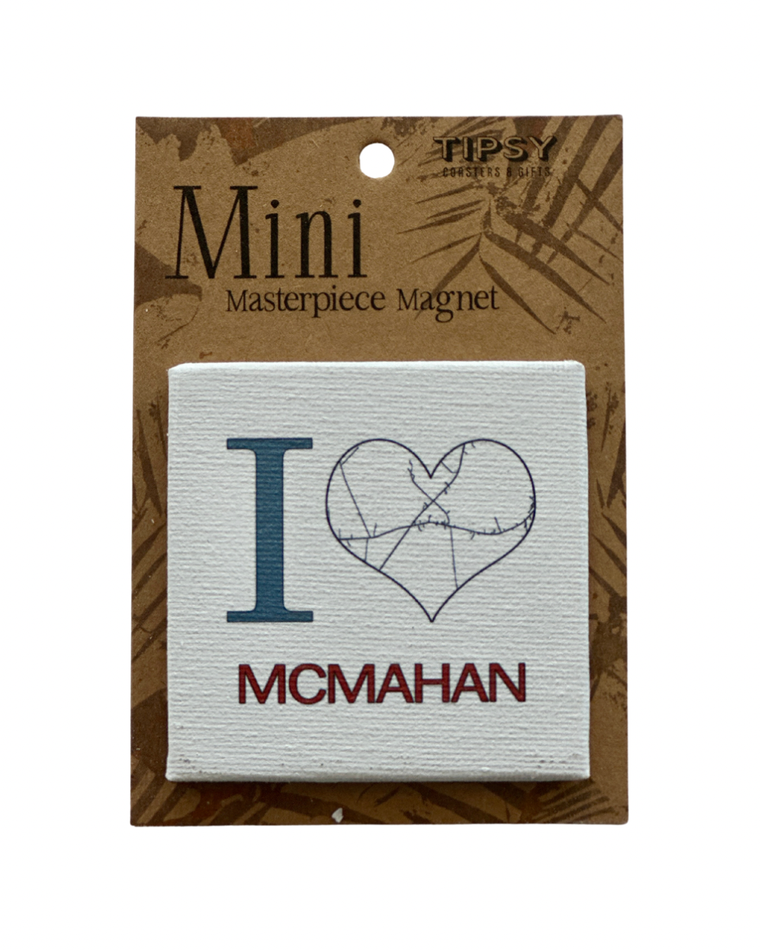 I Heart McMahan Map Mini Masterpiece Magnet