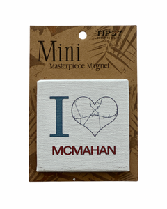I Heart McMahan Map Mini Masterpiece Magnet