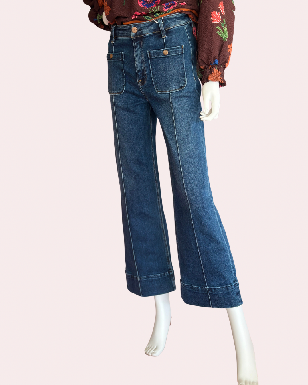 Risen high rise crop leg jeans