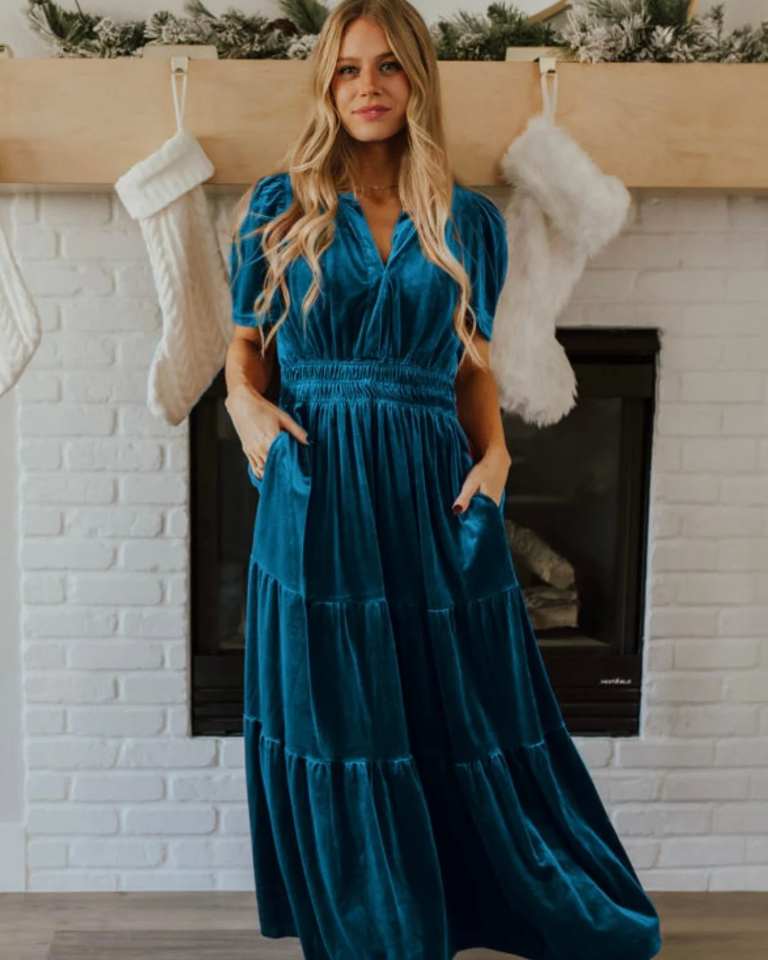 Blue Velvet Maxi Dress Medium