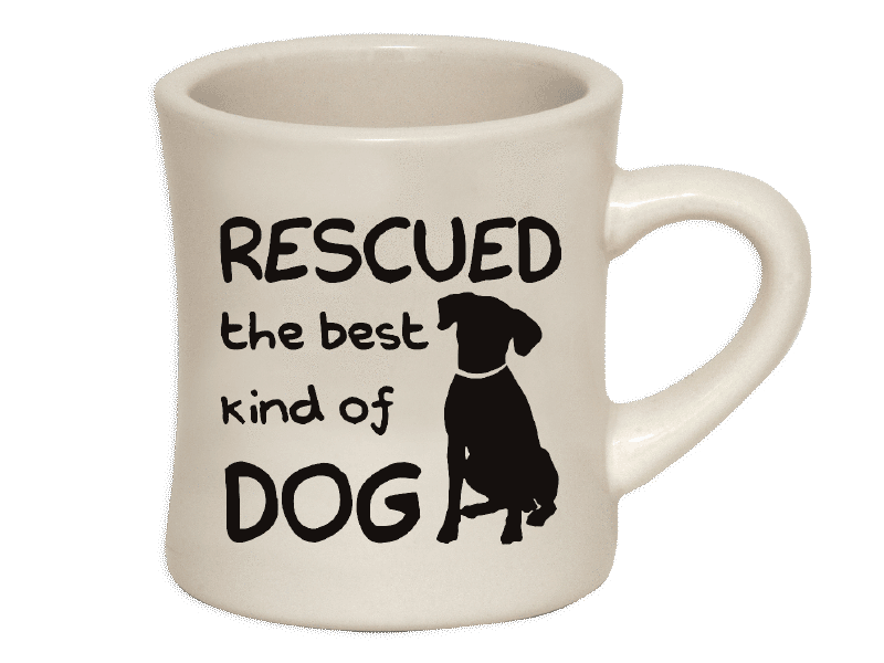 10 oz. Rescued the best kind of dog ivory mug