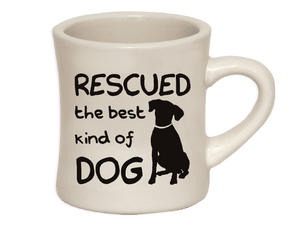 10 oz. Rescued the best kind of dog ivory mug