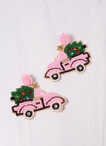 Pink Home for the Holidays Truck Earring