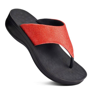 Red Jewel Platform Sandals