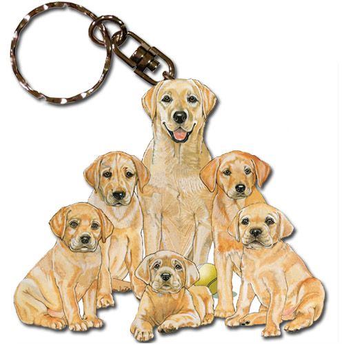 Yellow Labrador wooden keychain