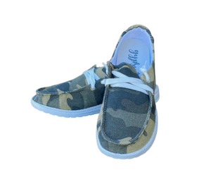 Gypsy Jazz camo tennis shoes