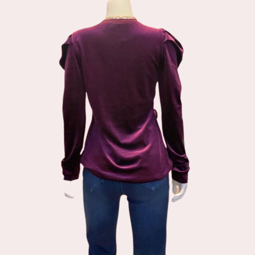 Purple velvet long sleeve top